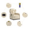 vidaXL Fauteuil inclinable de massage électrique crème tissu