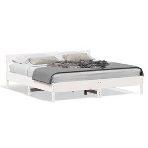 vidaXL Cadre de lit sans matelas blanc 180x200 cm bois massif de pin