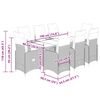vidaXL Ensemble de bistro de jardin 9 pcs coussins gris poly rotin