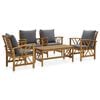 vidaXL Salon de jardin 5 pcs avec coussins Bois d'acacia solide