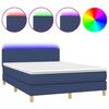 vidaXL Sommier &agrave; lattes de lit avec matelas LED Bleu 140x190 cm Tissu