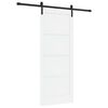 vidaXL Porte coulissante 83 x 202 cm Bois de pin massif Blanc et noir