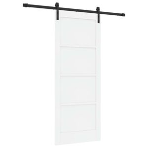 vidaXL Porte coulissante 83 x 202 cm Bois de pin massif Blanc et noir
