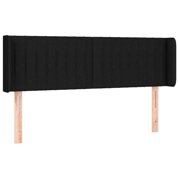 vidaXL T&ecirc;te de lit &agrave; LED Noir 147x16x78/88 cm Tissu