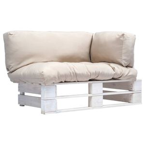 vidaXL Canap&eacute; de jardin palette avec coussins sable pin&egrave;de