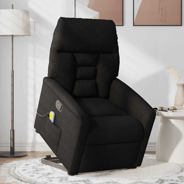 vidaXL Fauteuil de massage inclinable Noir Tissu