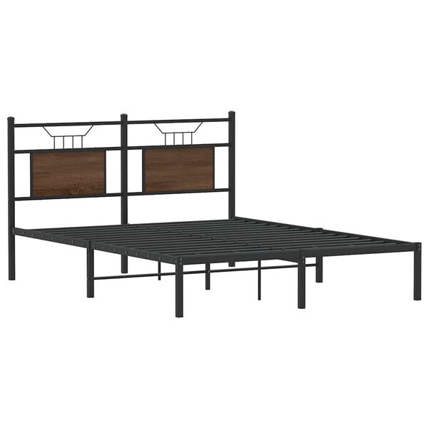 vidaXL Cadre de lit sans matelas ch&ecirc;ne marron 137x190 cm