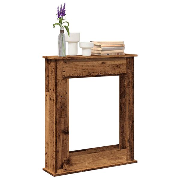 VidaXL Cadre de chemin&eacute;e vieux bois 75x20x87,5 cm bois d'ing&eacute;nierie