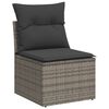 vidaXL Salon de jardin avec coussins 14 pcs gris r&eacute;sine tress&eacute;e