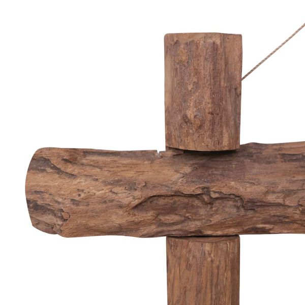 vidaXL Miroir &agrave; b&ucirc;ches Naturel 70x70 cm bois de teck recycl&eacute;