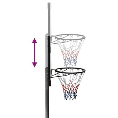 vidaXL Support de basket-ball Transparent 280-350 cm Polycarbonate