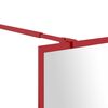vidaXL Paroi de douche avec verre ESG transparent rouge 140x195 cm