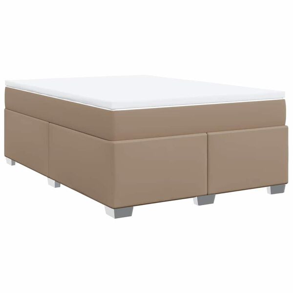 vidaXL Sommier &agrave; lattes de lit avec matelas Cappuccino 140x190 cm