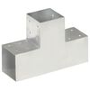 vidaXL Connecteur de poteau Forme en T M&eacute;tal galvanis&eacute; 101x101 mm
