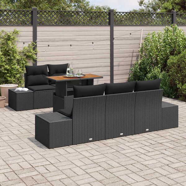 vidaXL Ensemble de salle &agrave; manger pour jardin 6 pcs Noir et Marron