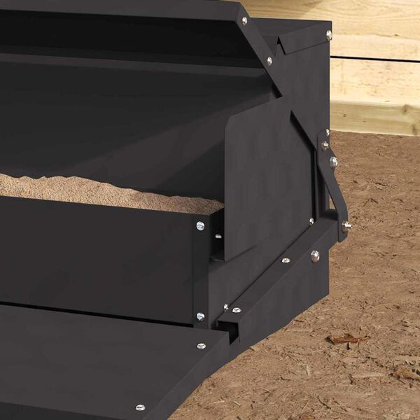 vidaXL Nourrisseur &agrave; p&eacute;dale pour poules Noir 50 x 40 x 29 cm