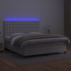 vidaXL Sommier &agrave; lattes de lit avec matelas et LED Blanc 160x200 cm