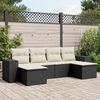 vidaXL Salon de jardin 6 pcs avec coussins noir r&eacute;sine tress&eacute;e