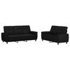vidaXL Ensemble de Canap&eacute;s 2 pcs Noir Tissu