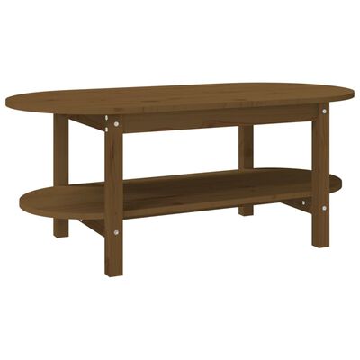 vidaXL Table basse Marron miel 110x55x45 cm Bois massif de pin