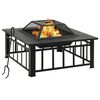 vidaXL Foyer de jardin avec tisonnier 81x81x47 cm XXL Acier
