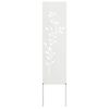 vidaXL &Eacute;cran de confidentialit&eacute; de jardin Floral Blanc 32 x 140 cm