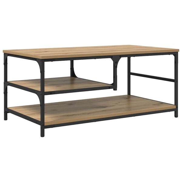 vidaXL Table basse Ch&ecirc;ne artisanal 90 x 49 x 40 cm Bois d'ing&eacute;nierie