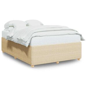 vidaXL Cadre de lit sans matelas cr&egrave;me 140x190 cm tissu