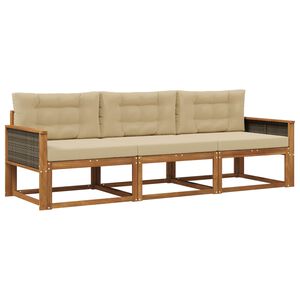 vidaXL Ensemble de canap&eacute;s d'ext&eacute;rieur 3 pc Naturel et Beige