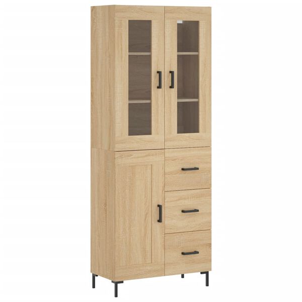 vidaXL Buffet haut Ch&ecirc;ne sonoma 69,5x34x180 cm Bois d'ing&eacute;nierie