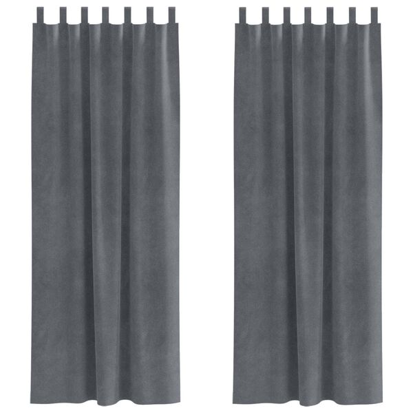 vidaXL Rideaux occultants 2 pcs Gris clair 140 x 260 cm Velours