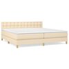 vidaXL Sommier &agrave; lattes de lit avec matelas Cr&egrave;me 200x200 cm Tissu