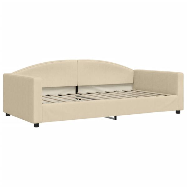 vidaXL Lit de repos cr&egrave;me 100x200 cm tissu