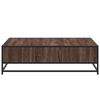 vidaXL Table basse ch&ecirc;ne marron 100x100x30 cm bois d'ing&eacute;nierie/m&eacute;tal