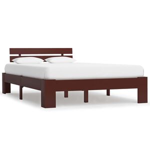 vidaXL Cadre de lit sans matelas marron fonc&eacute; pin massif 120x200 cm