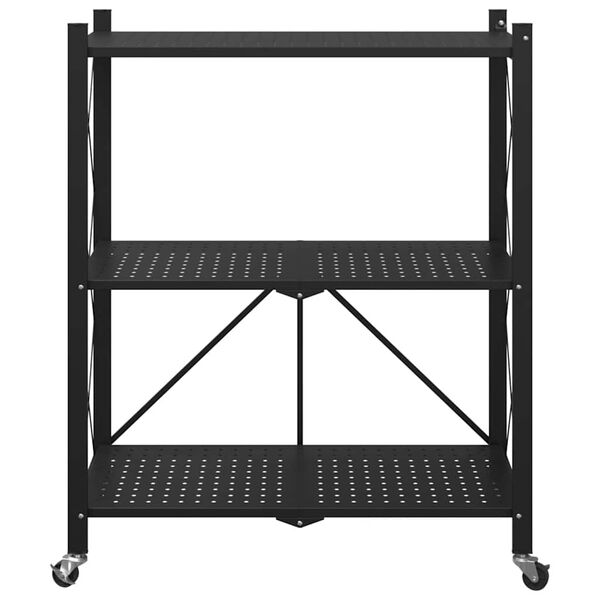 vidaXL &Eacute;tag&egrave;re de rangement sur roulettes Noir 71 x 34 x 88 cm Acier