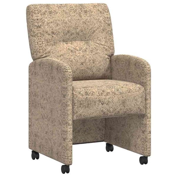 vidaXL Chaises de Salle &agrave; Manger avec Roues 2 pcs Gris clair