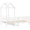 vidaXL Lit de jour avec toit sans matelas blanc 80x200 cm bois massif
