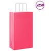 vidaXL Sacs en papier 250 pcs avec poign&eacute;es rose 21x11x36 cm