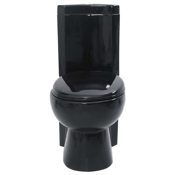 vidaXL Toilette d'angle en céramique pour salle de bains noir