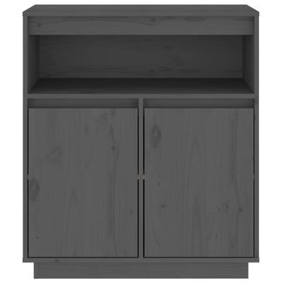 vidaXL Buffet Gris 70x34x80 cm Bois massif de pin