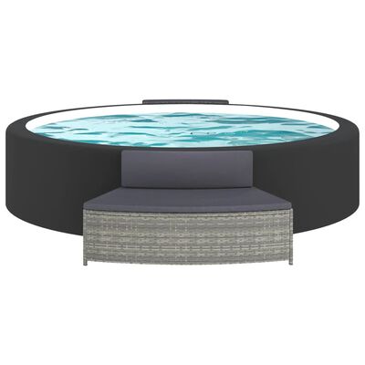 vidaXL Bancs de spa avec coussins 2 pcs gris résine tressée