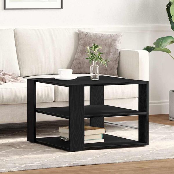 vidaXL Table basse Ch&ecirc;ne noir 58 x 58 x 40 cm Bois d'ing&eacute;nierie