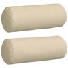 vidaXL Coussins d'accent 2 pcs Crème Ø 25 x 70 cm tissu