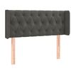vidaXL T&ecirc;te de lit avec oreilles Gris fonc&eacute; 93x16x78/88 cm Velours