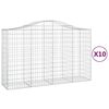 vidaXL Paniers &agrave; gabions arqu&eacute;s 10 pcs 200x50x120/140 cm Fer galvanis&eacute;