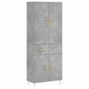 vidaXL Buffet haut Gris b&eacute;ton 69,5x34x180 cm Bois d'ing&eacute;nierie