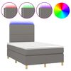 vidaXL Sommier &agrave; lattes de lit et matelas et LED Gris fonc&eacute; 120x200 cm