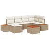 vidaXL Ensemble de canap&eacute; de jardin 7 pc Beige polyrotin