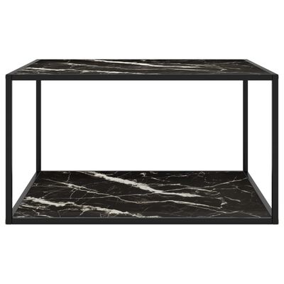 vidaXL Table basse Noir avec verre marbre noir 90x90x50 cm